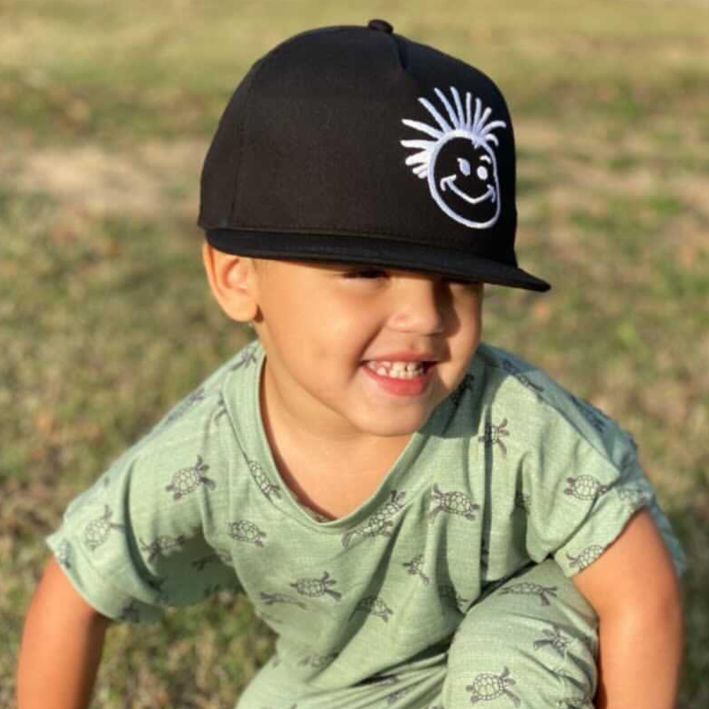 FINAL SALE - Black Logo Kids Trucker Hat - Knuckleheads Clothing