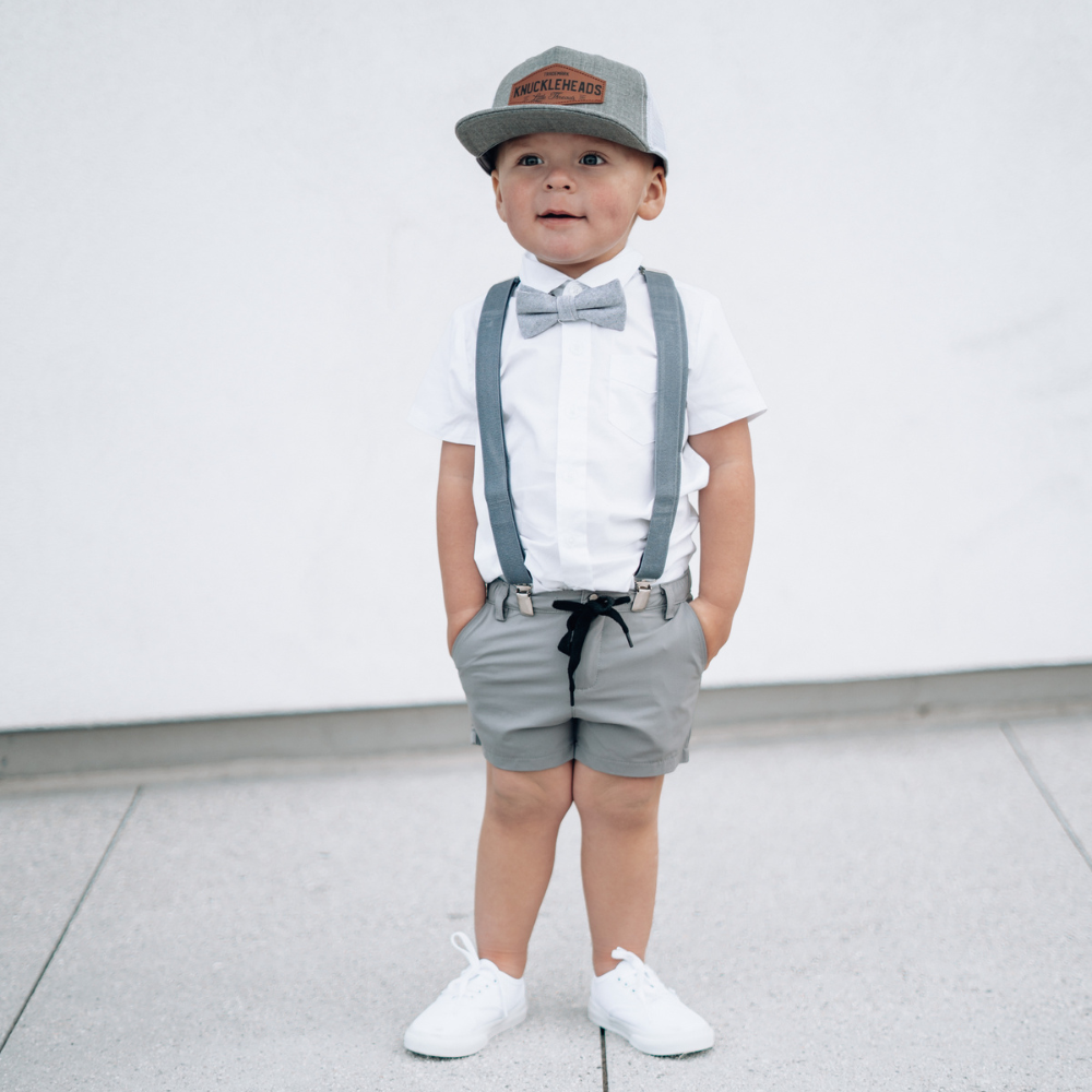 Born to Love Boy's White Button Down Short Sleeve Shirt - Knuckleheads Clothing