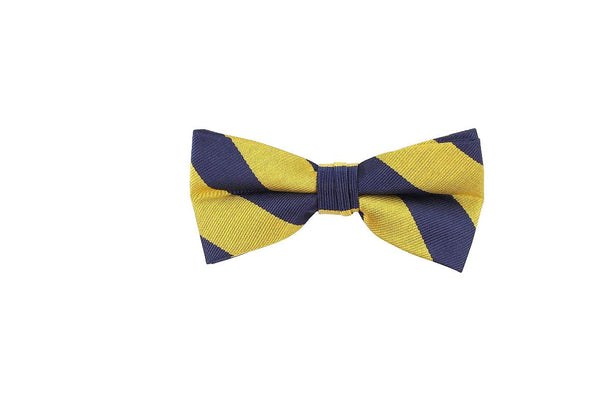 Gold Navy Striped Bow Tie