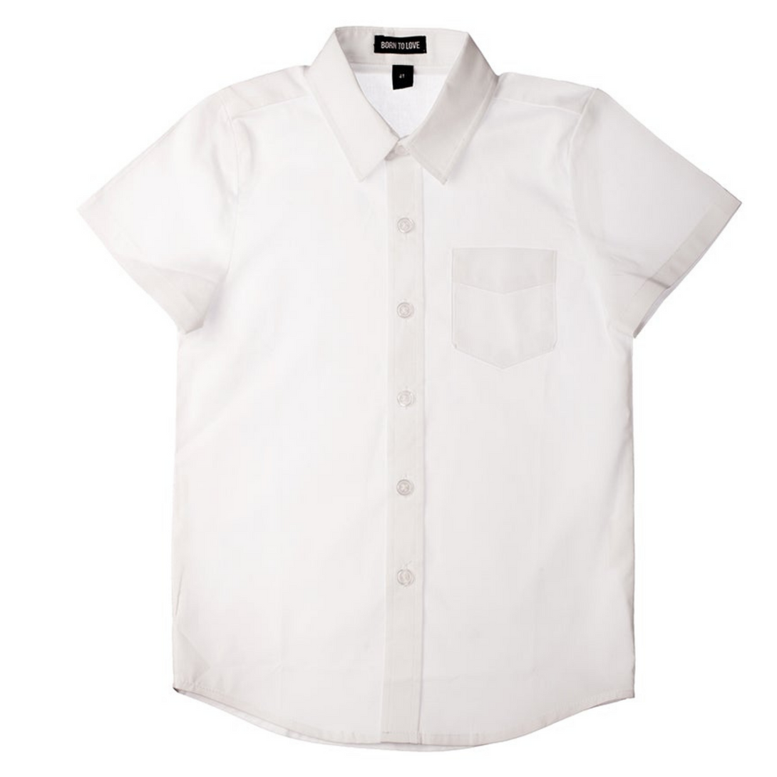 white short sleeve shirt for boys baby toddler infant nino camisa